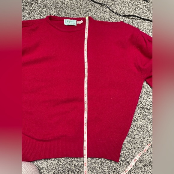 Benetton VTG Made in Italy Berry Bubble Sleeved Lambwool Rabbit Hair Sz 46 US 12 - Picture 8 of 9